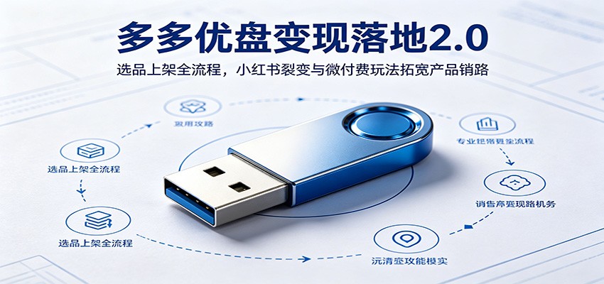 多多优盘变现落地2.0：选品上架全流程，小红书裂变与微付费玩法拓宽产品销路-汇课新知资源网