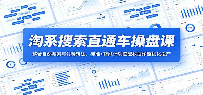 淘系搜索直通车操盘课：整合自然搜索与付费玩法，标准+智能计划搭配数据诊断优化投产-汇课新知资源网