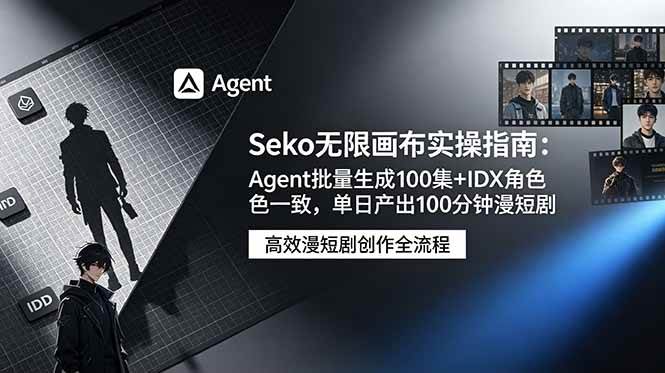 (19006期)Seko无限画布实操指南:Agent批量生成100集+IDX角色一致,单日产出100分钟漫短剧-汇课新知资源网