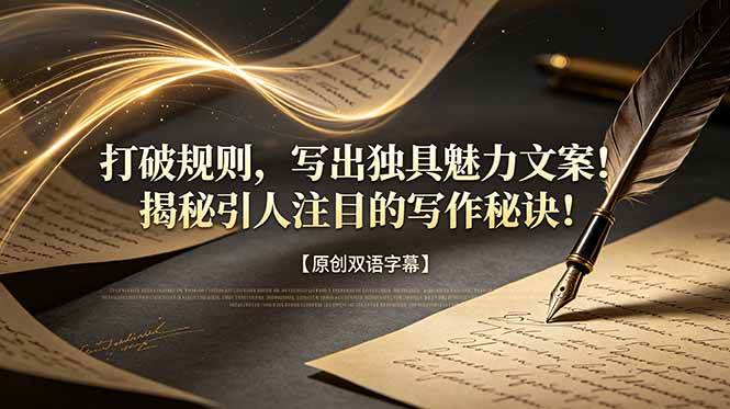 (18971期)打破规则,写出独具魅力文案!揭秘引人注目的写作秘诀!【原创双语字幕】-汇课新知资源网