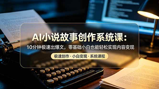 （19053期）AI小说故事创作系统课：10分钟极速出爆文，零基础小白也能轻松实现内容变现-汇课新知资源网