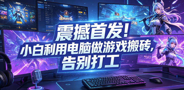 震撼首发！小白利用电脑做游戏搬砖，告别打工【揭秘】-汇课新知资源网