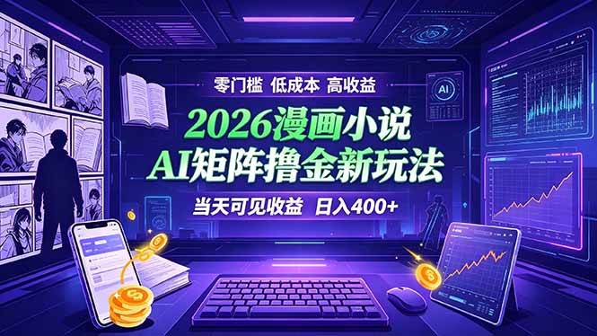 (19219期)爆款小说漫画大阅读 ai矩阵操作 当天可见收益 日入400+ 零门槛 高收益-汇课新知资源网