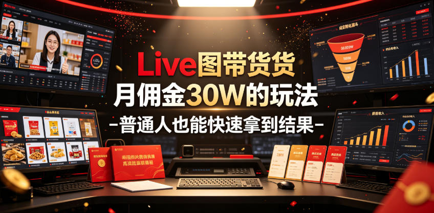 Live图带货月佣金30W的玩法-普通人也能快速拿到结果-汇课新知资源网