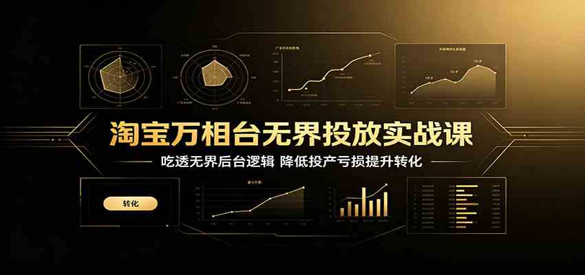 淘宝万相台无界投放实战课:吃透无界后台逻辑,降低投产亏损提升转化-汇课新知资源网