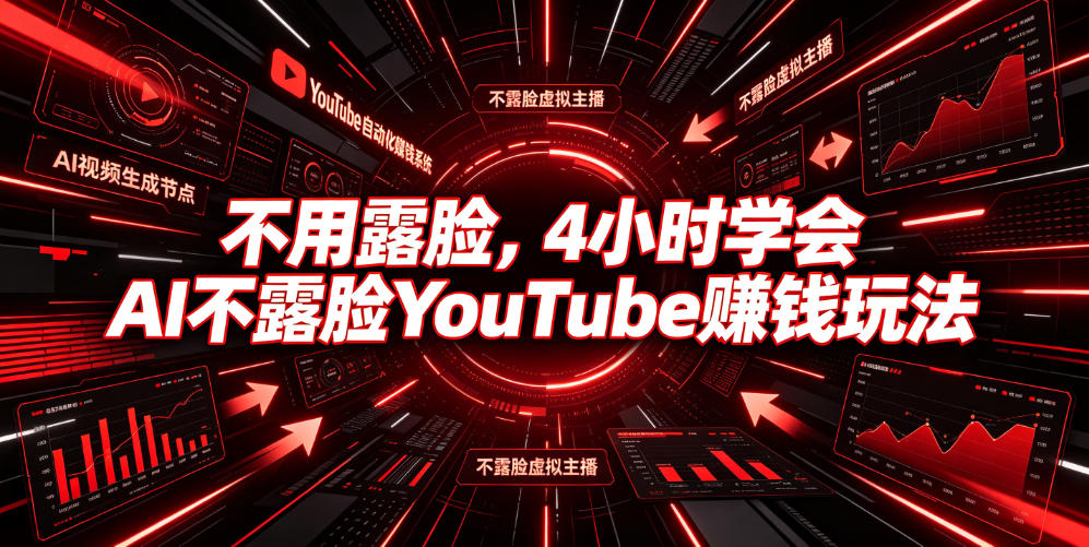 不用露脸,4小时学会AI不露脸YouTube賺钱玩法【原创双语字幕】-汇课新知资源网