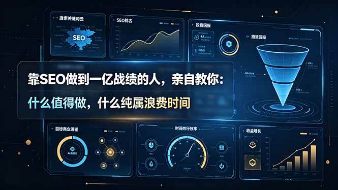 (19197期)靠SEO做到一亿战绩的人,亲自教你:什么值得做,什么纯属浪费时间【原创双语字幕】-汇课新知资源网