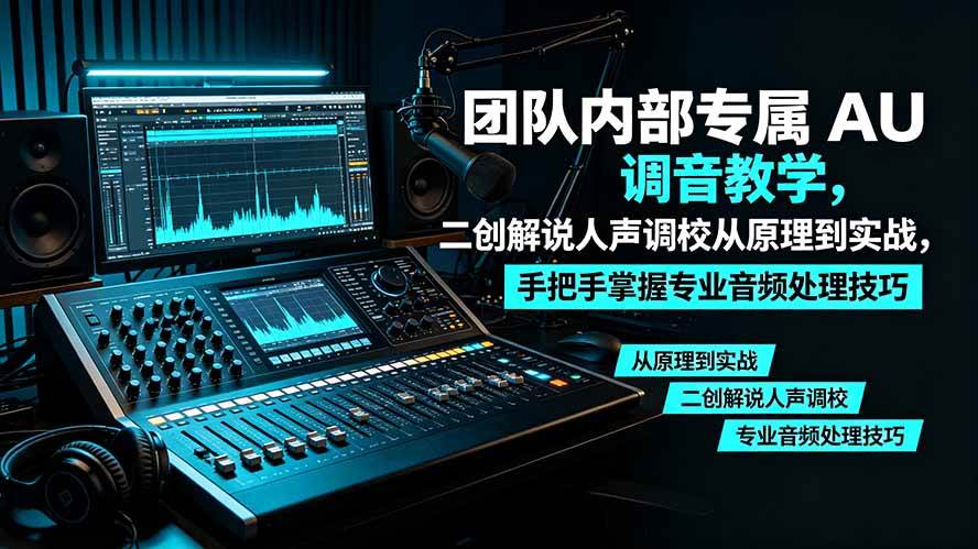 （19517期）某大佬团队内部专属 AU 调音教学，二创解说人声调校从原理到实战，手把手掌握专业音频处理技巧-汇课新知资源网