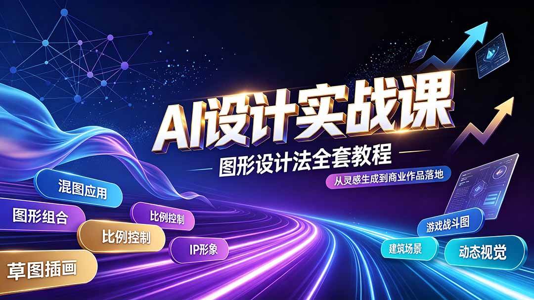 (19554期)AI设计实战课|图形设计法全套教程,解锁AI工作流技法,精通插画IP、建筑、游戏视觉创作-汇课新知资源网