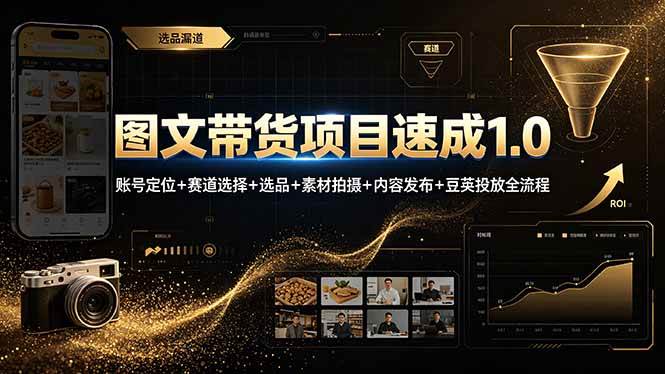 (19154期)图文带货项目速成1.0:账号定位+赛道选择+选品+素材拍摄+内容发布+豆荚投放全流程-汇课新知资源网