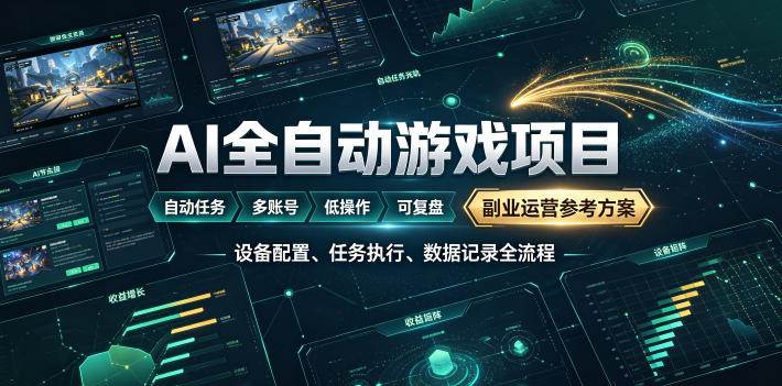 （19365期）AI全自动游戏躺賺副业：日入几百，稳定运行三年的项目！-汇课新知资源网