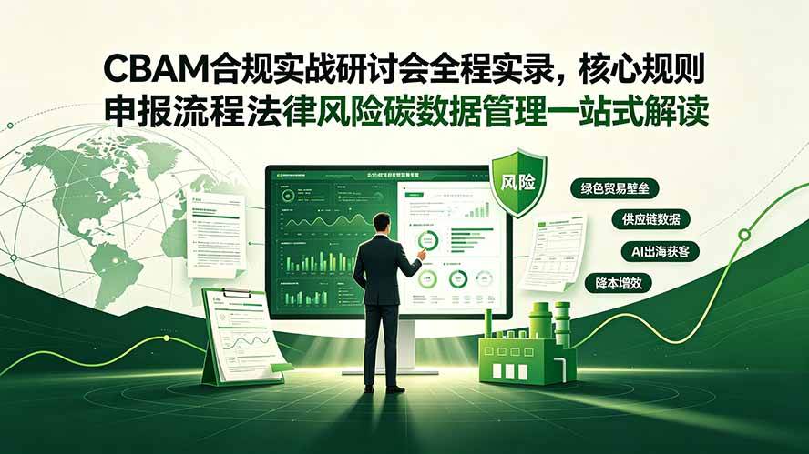 (19235期)CBAM合规实战研讨会全程实录,核心规则申报流程法律风险碳数据管理一站式解读-汇课新知资源网