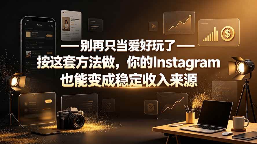 (19591期)别再只当爱好玩了——按这套方法做,你的Instagram也能变成稳定收入来源-汇课新知资源网