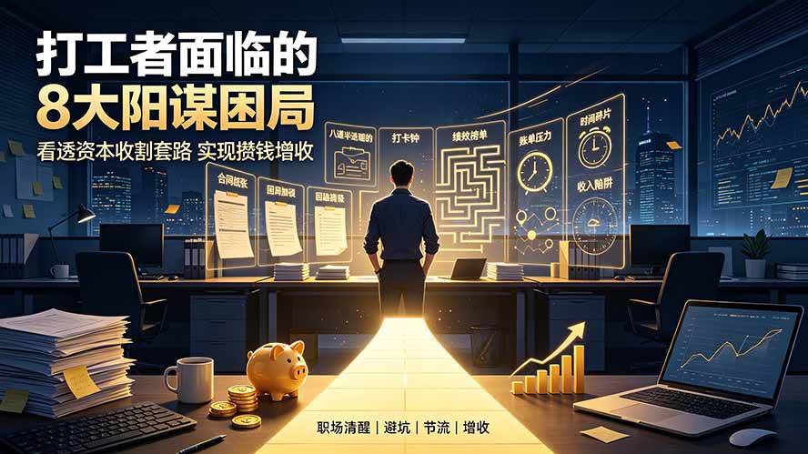 （19448期）付费文章：打工者面临的8大阳谋困局，看透资本收割套路实现攒钱增收-汇课新知资源网