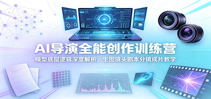 AI导演全能创作训练营:模型底层逻辑深度解析,生图镜头剧本分镜成片教学-汇课新知资源网