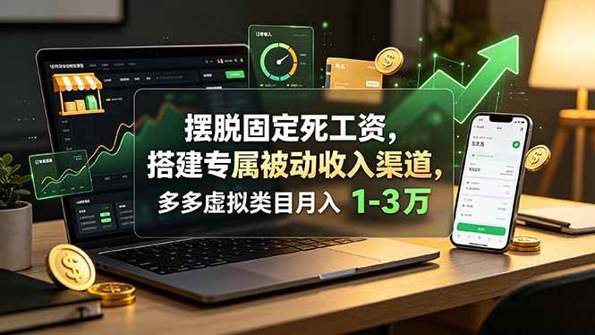 (19166期)摆脱固定死工资,搭建专属被动收入渠道,多多虚拟类目月入 1-3 万-汇课新知资源网
