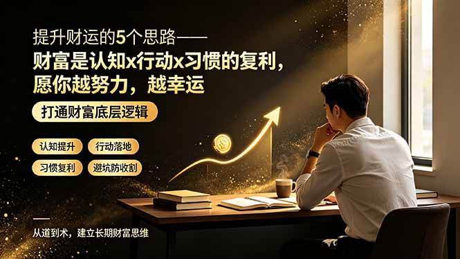 (19233期)付费文章:提升财运的5个思路——财富是认知x行动x习惯的复利,愿你越努力,越幸运-汇课新知资源网