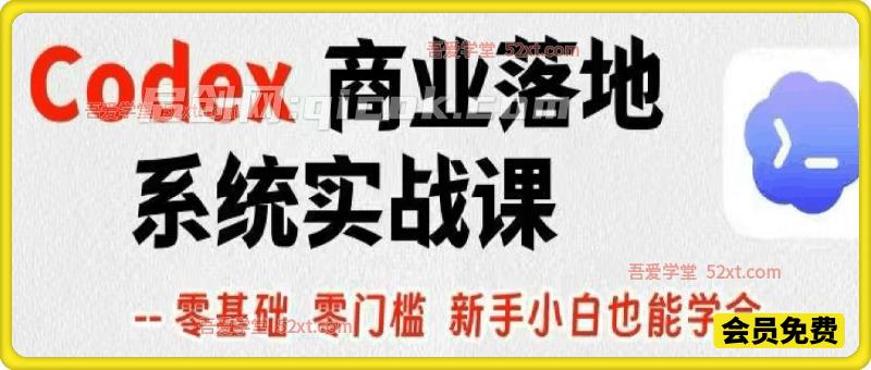 Codex商业落地系统实战课 ​打造自己的ai自动化工作流+产品系统-汇课新知资源网