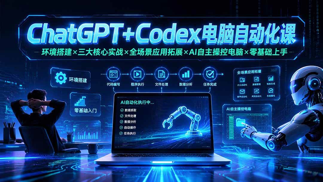 (19583期)ChatGPT+Codex电脑自动化课:环境搭建×三大核心实战×全场景应用拓展×AI自主操控电脑×零基础上手-汇课新知资源网