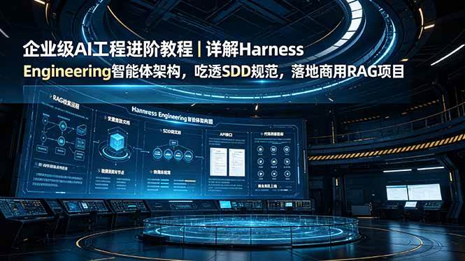 (19158期)企业级AI工程进阶教程|详解Harness Engineering智能体架构,吃透SDD规范,落地商用RAG项目-汇课新知资源网