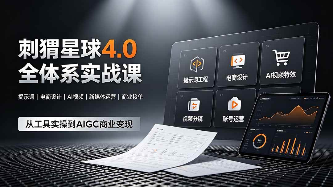 (19224期)刺猬星球4.0全体系实战课,覆盖提示词工程、电商设计、AI视频特效与新媒体运营,一站式掌握AIGC商业核心技能-汇课新知资源网