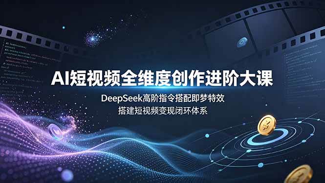 (19153期)AI短视频全维度创作进阶大课,DeepSeek高阶指令搭配即梦特效,搭建短视频变现闭环体系-汇课新知资源网