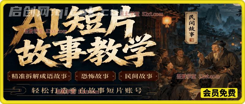 AI短片故事教学，精准拆解成语故事、恐怖故事、民间故事，轻松打造垂直故事短片账号-汇课新知资源网