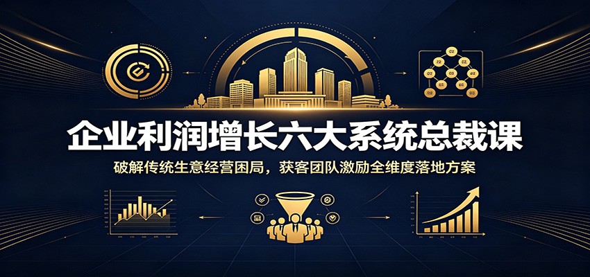 企业利润增长六大系统总裁课:破解传统生意经营困局,获客团队激励全维度落地方案-汇课新知资源网