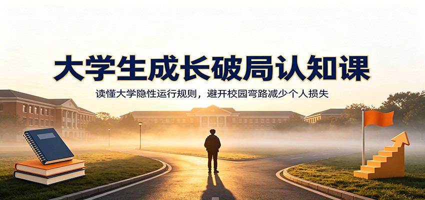 大学生成长破局认知课:读懂大学隐性运行规则,避开校园弯路减少个人损失-汇课新知资源网