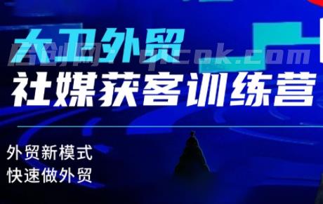 大卫老师·外贸社媒获客独家训练营（更新7月）-汇课新知资源网