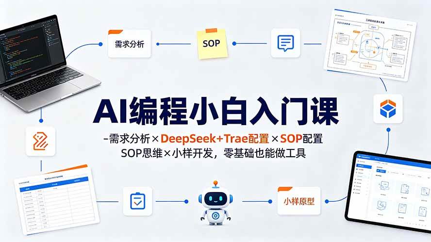 （19539期）AI编程小白入门课-需求分析×DeepSeek+Trae配置×SOP思维×小样开发，零基础也能做工具-汇课新知资源网