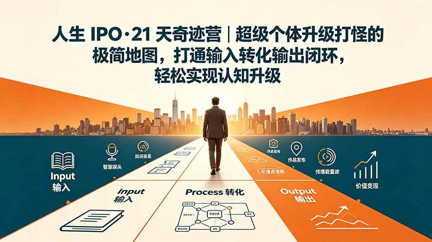 （19532期）人生 IPO-21 天奇迹营｜超级个体升级打怪的极简地图，打通输入转化输出闭环，轻松实现认知升级-汇课新知资源网