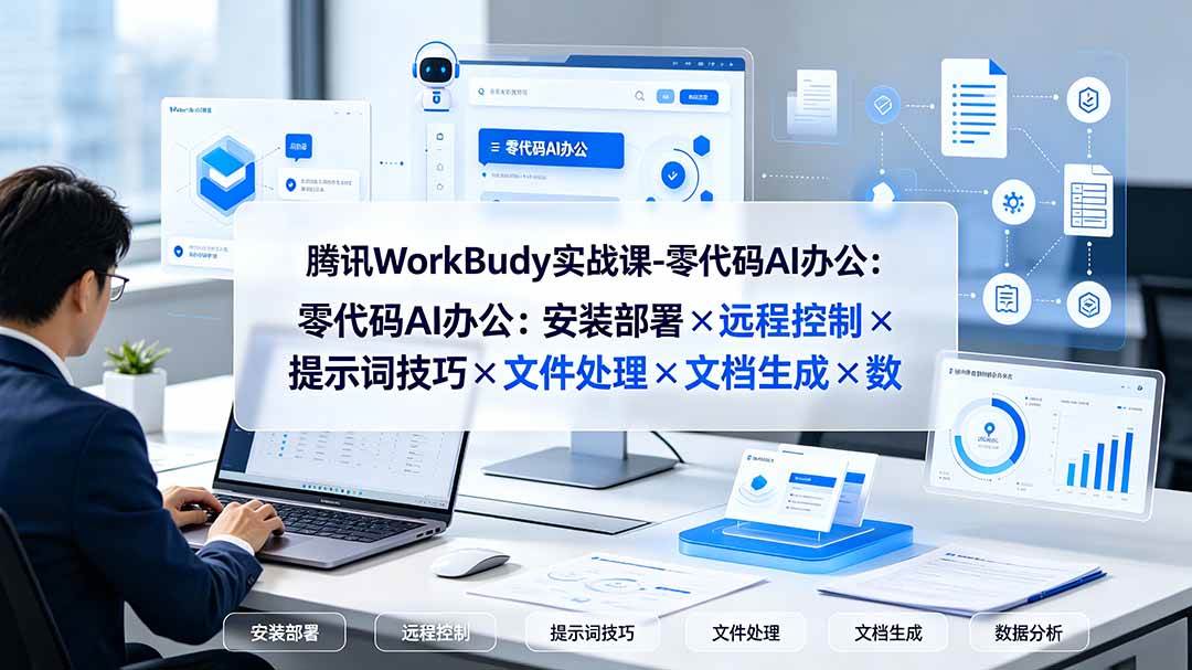 （19325期）腾讯WorkBuddy实战课-零代码AI办公：安装部署×远程控制×提示词技巧×文件处理×文档生成×数据分析-汇课新知资源网