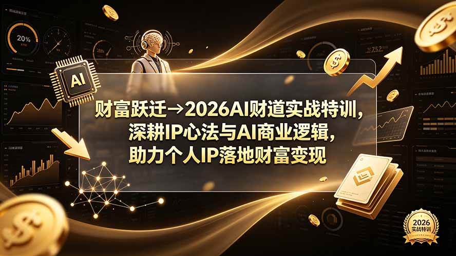 （19547期）财富跃迁→2026AI财道实战特训，深耕IP心法与AI商业逻辑，助力个人IP落地财富变现-汇课新知资源网