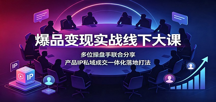 爆品变现实战线下大课:多位操盘手联合分享,产品IP私域成交一体化落地打法-汇课新知资源网
