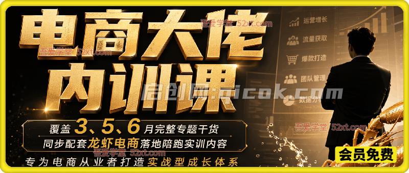 电商大佬内训课：覆盖 3、5、6 月完整专题干货，同步配套龙虾电商落地陪跑实训内容，专为电商从业者打造实战型成长体系-汇课新知资源网