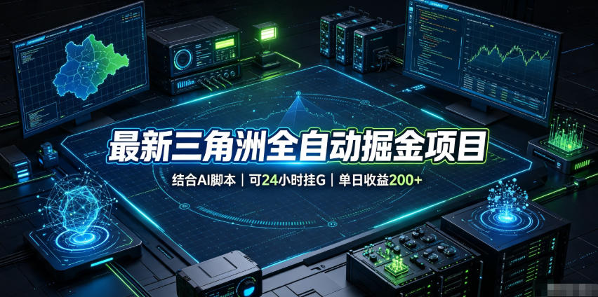 最新三角洲全自动掘金项目,结合AI脚本,可24小时挂G,单日收益200+【揭秘】-汇课新知资源网
