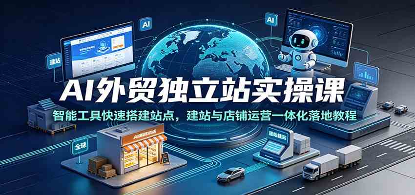 AI外贸独立站实操课:智能工具快速搭建站点,建站与店铺运营一体化落地教程-汇课新知资源网