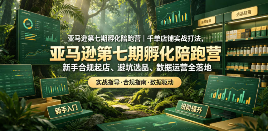 亚马逊孵化陪跑营|千单店铺实战打法,新手合规起店、避坑选品、数据运营全落地(更新0708)-汇课新知资源网