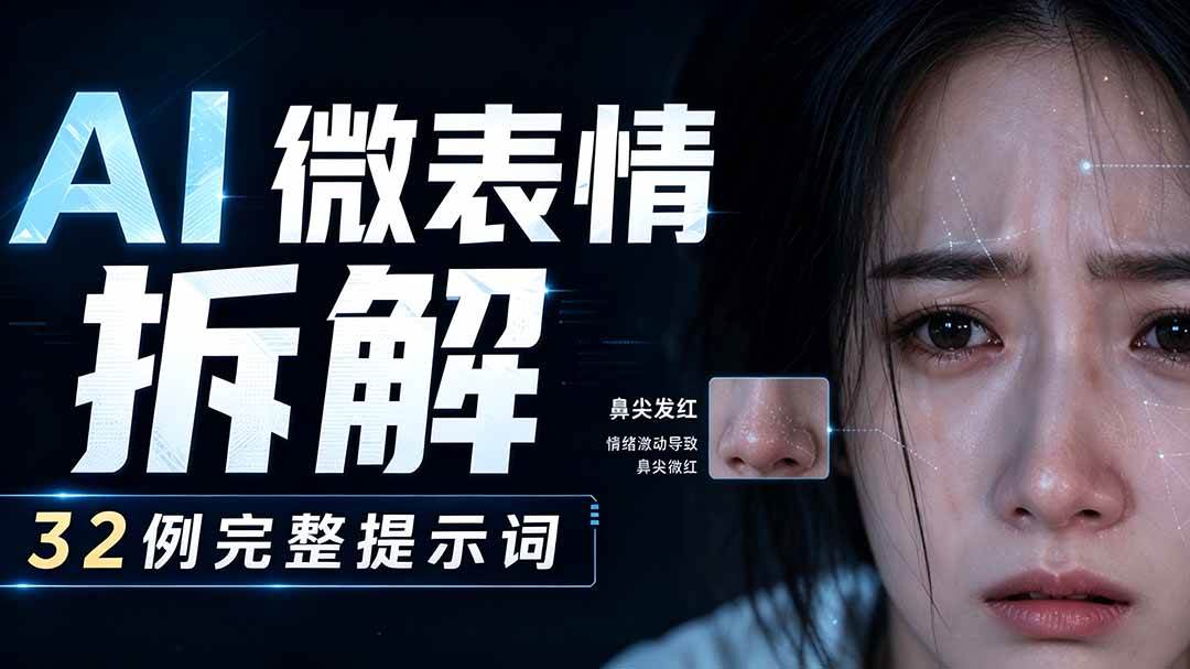 (19629期)AI微表情拆解提示词合集,精准调控AI角色表情,告别塑料感、AI面瘫脸。-汇课新知资源网