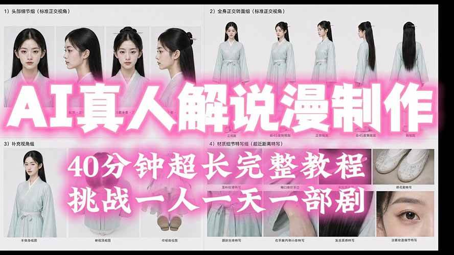 （19508期）2026AI真人解说漫剧制作40分钟超长完整教程：自动批量化制作，挑战一人一天一部剧！-汇课新知资源网