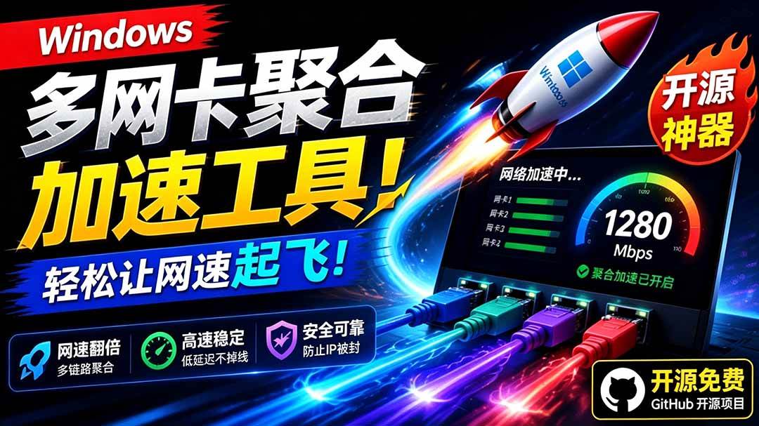 （19375期）Github开源黑科技！多网卡网速聚合加速工具，一键让你的电脑网速起飞，这感觉也太爽了HypoMux-汇课新知资源网
