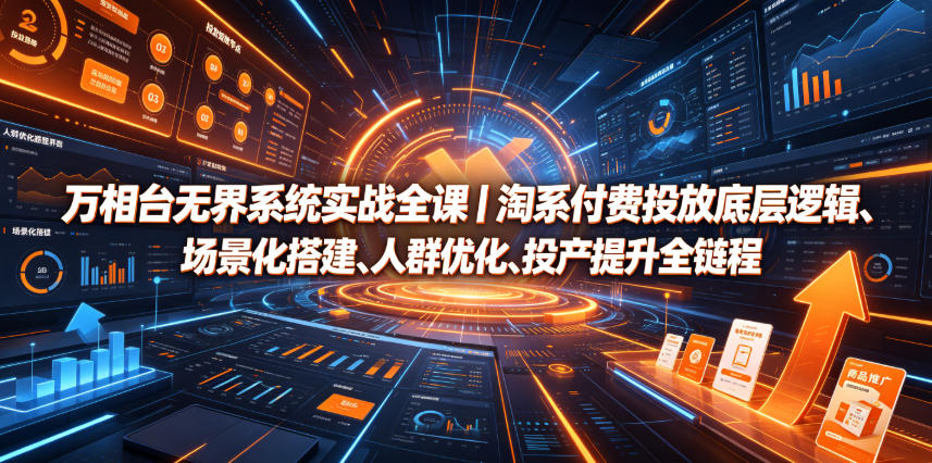万相台无界系统实战全课|淘系付费投放底层逻辑、场景化搭建、人群优化、投产提升全链路运营教程-汇课新知资源网