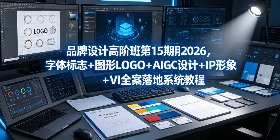 品牌设计高阶班第15期2026,字体标志+图形LOGO+AIGC设计+IP形象+VI全案落地系统教程-汇课新知资源网