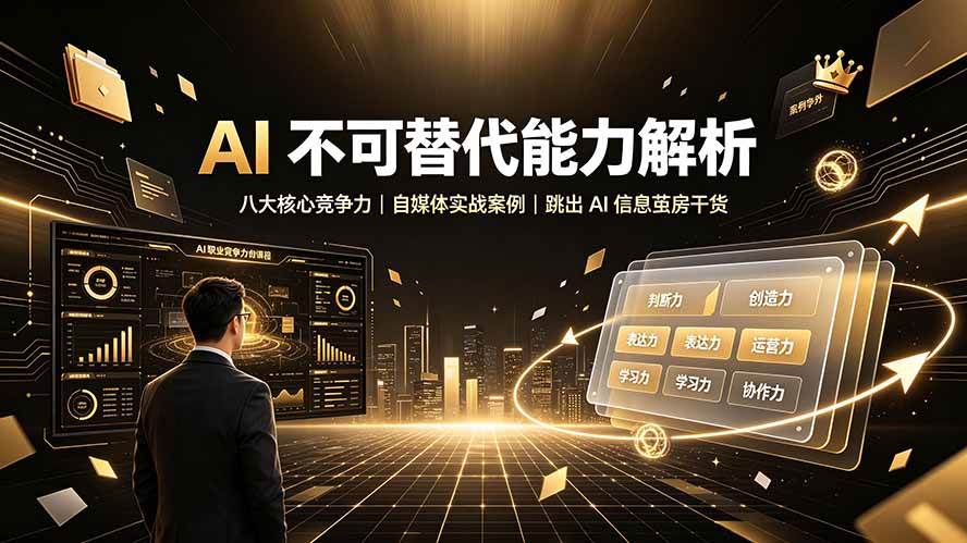 （19344期）付费文章：AI 不可替代能力解析▸八大核心竞争力｜自媒体实战案例｜跳出 AI 信息茧房干货-汇课新知资源网