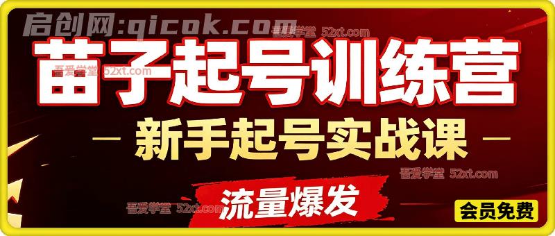 苗子起号训练营,收费3000元的新手起号涨粉实战课-汇课新知资源网