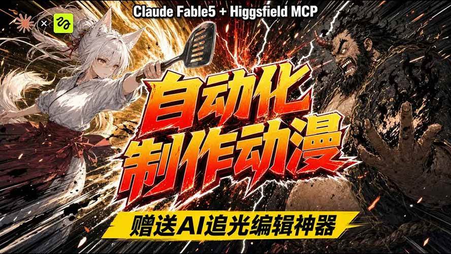 （19477期）AI自动化动漫制作！Claude Fable 5接入Higgsfield MCP，直接生成完整创意内容-汇课新知资源网