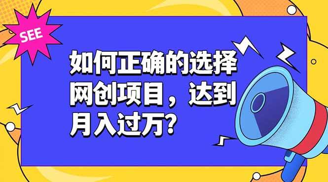 (19176期)如何正确的选择网创项目,达到月入过万?,本课程教你正确选择项目。-汇课新知资源网