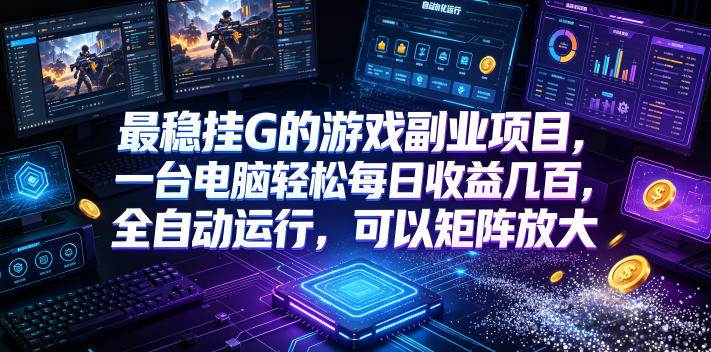 (19161期)低成本网游挂机项目,单号保底日入100左右,可矩阵放大!合法合规!-汇课新知资源网