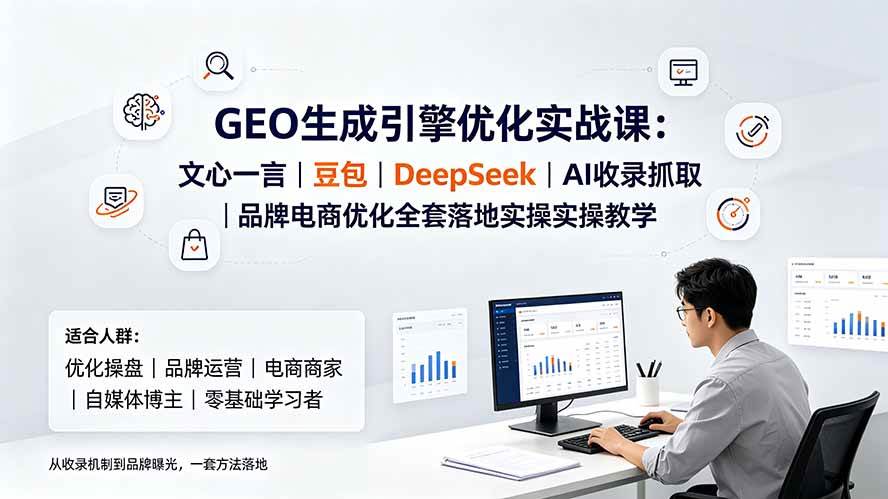 （19456期）GEO生成引擎优化实战课：文心一言｜豆包｜DeepSeek｜AI收录抓取｜品牌电商优化全套落地实操教学-汇课新知资源网